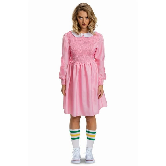 Disguise Eleven Pink Dress, Official Stranger Things Costume Outfit, As Shown, Women's Size Plus (18-20)