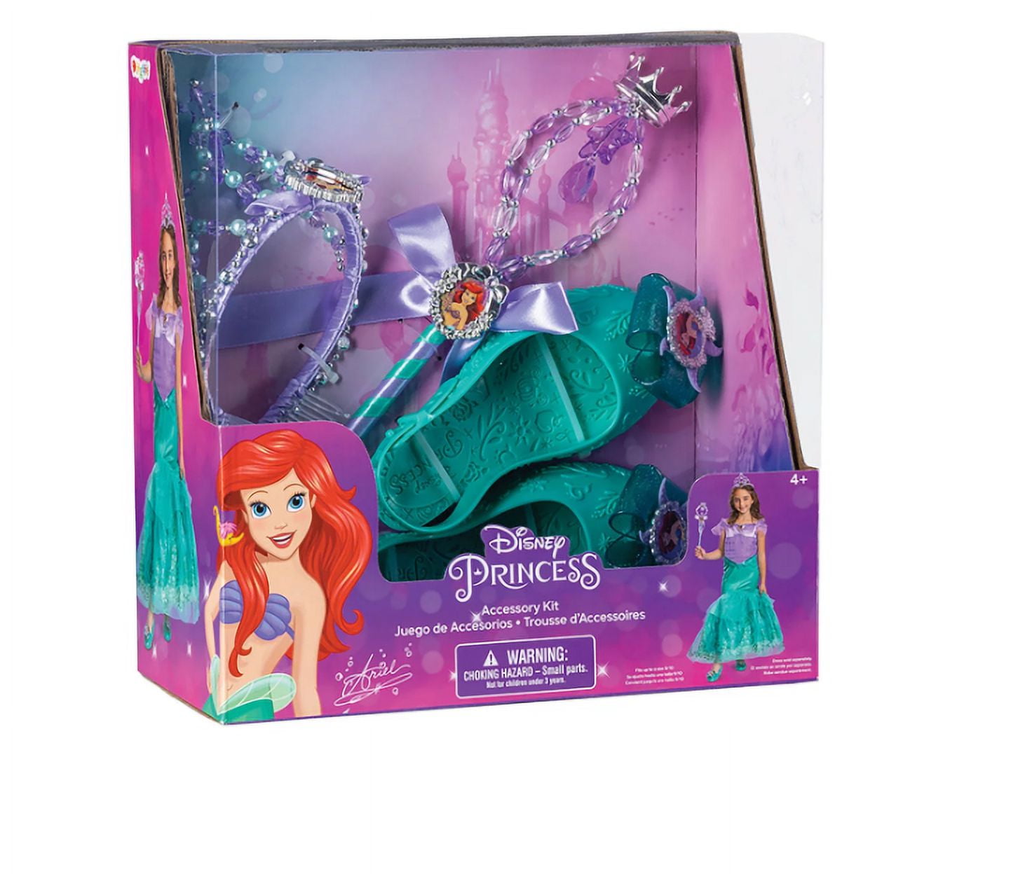 Disney Princess Ariel's Accessory Kit: Costume Tiara, Wand & Embossed ...