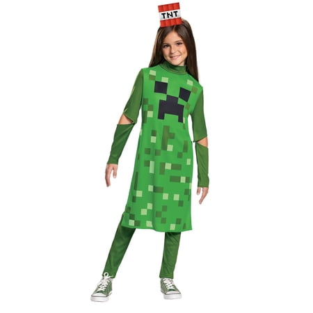 Disguise Girl's Minecraft Creeper Costume - Size 7-8