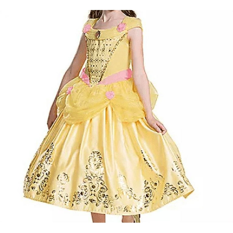 Disguise Girl's Prestige Disney Princess Dress Pretend Play Costume  Dress-Up (Belle, XS (3T-4T))