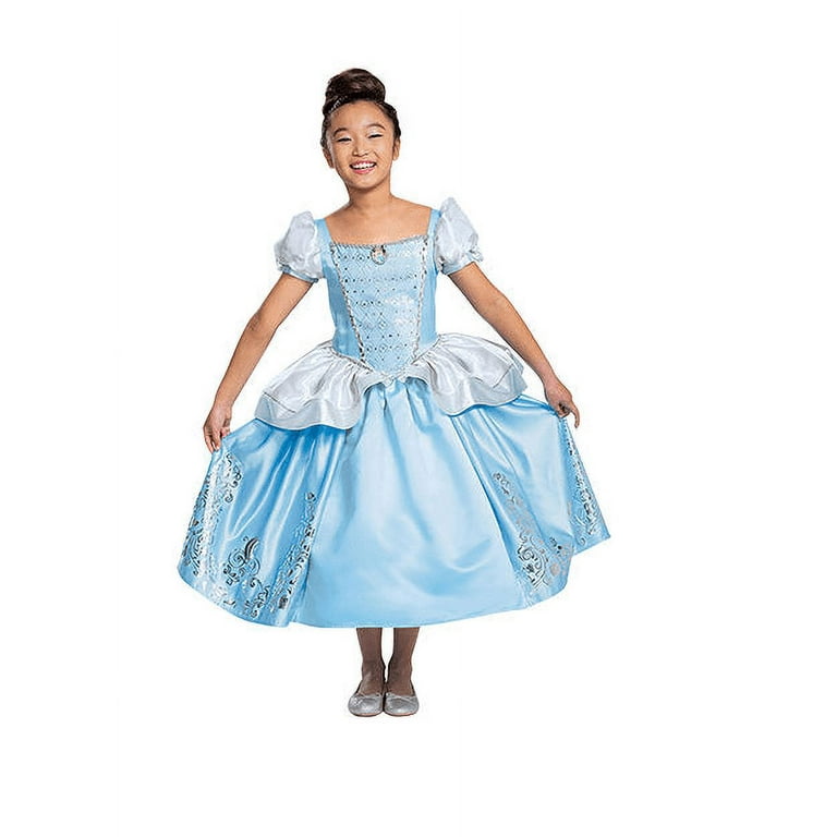 Disguise Girl's Prestige Disney Princess Dress Pretend Play Costume Dress-Up  (Cinderella, M (8-10)) 