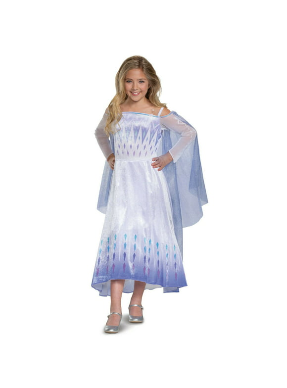 Disguise Girl's Prestige Disney Princess Dress Pretend Play Costume Dress-Up (Elsa, M (8-10))