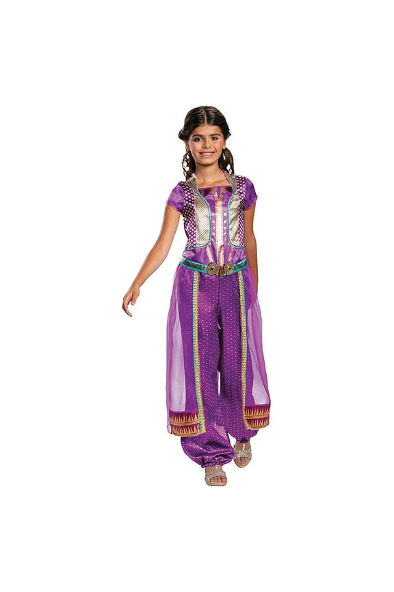 Girls' Aladdin Classic Jasmine Jumpsuit Costume - 4-6