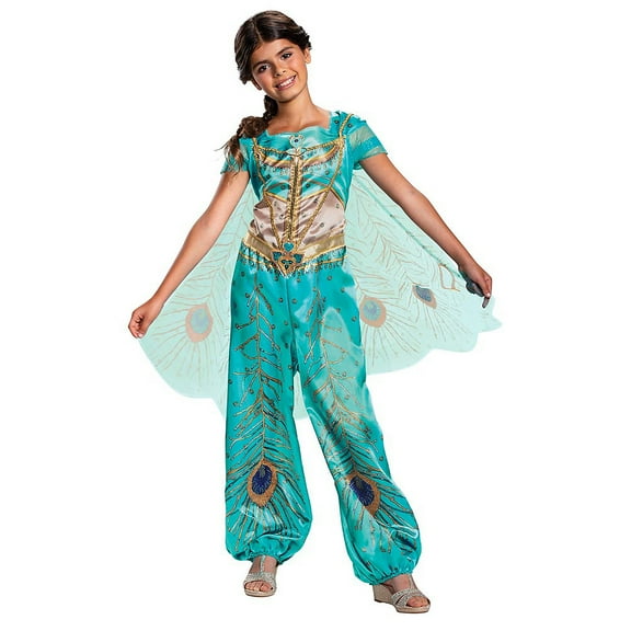 Disguise Girls' Aladdin Classic Jasmine Jumpsuit Costume - Size 4-6