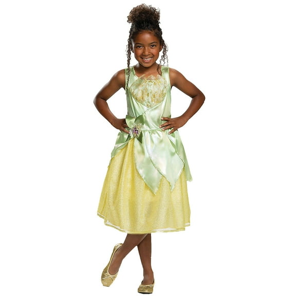 Disguise Girls' Classic Tiana Ballroom Dress Costume - 7-8