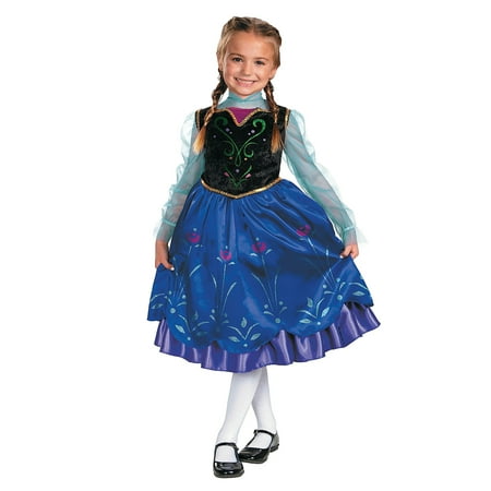 Disguise Girls' Disney Frozen Anna Deluxe Costume - Size 4-6