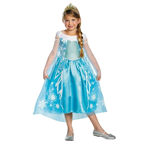 Disguise Girls' Disney Frozen Elsa Deluxe Costume - Size 10-12