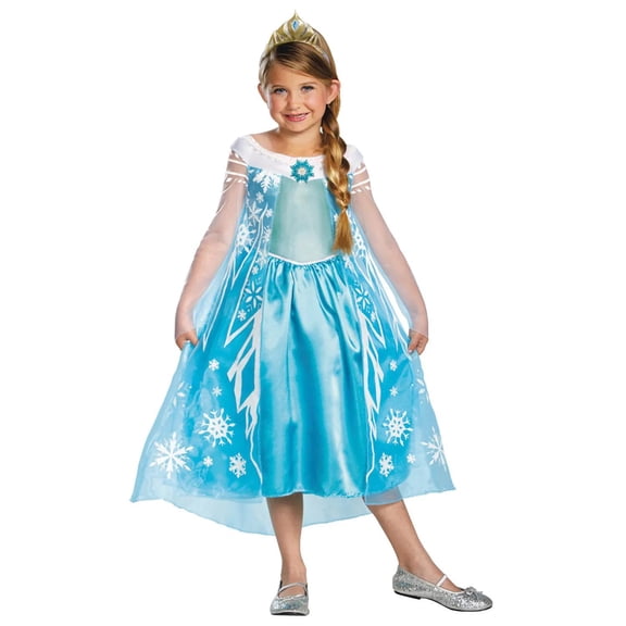 Disguise Girls' Disney Frozen Elsa Deluxe Costume - Size 4-6