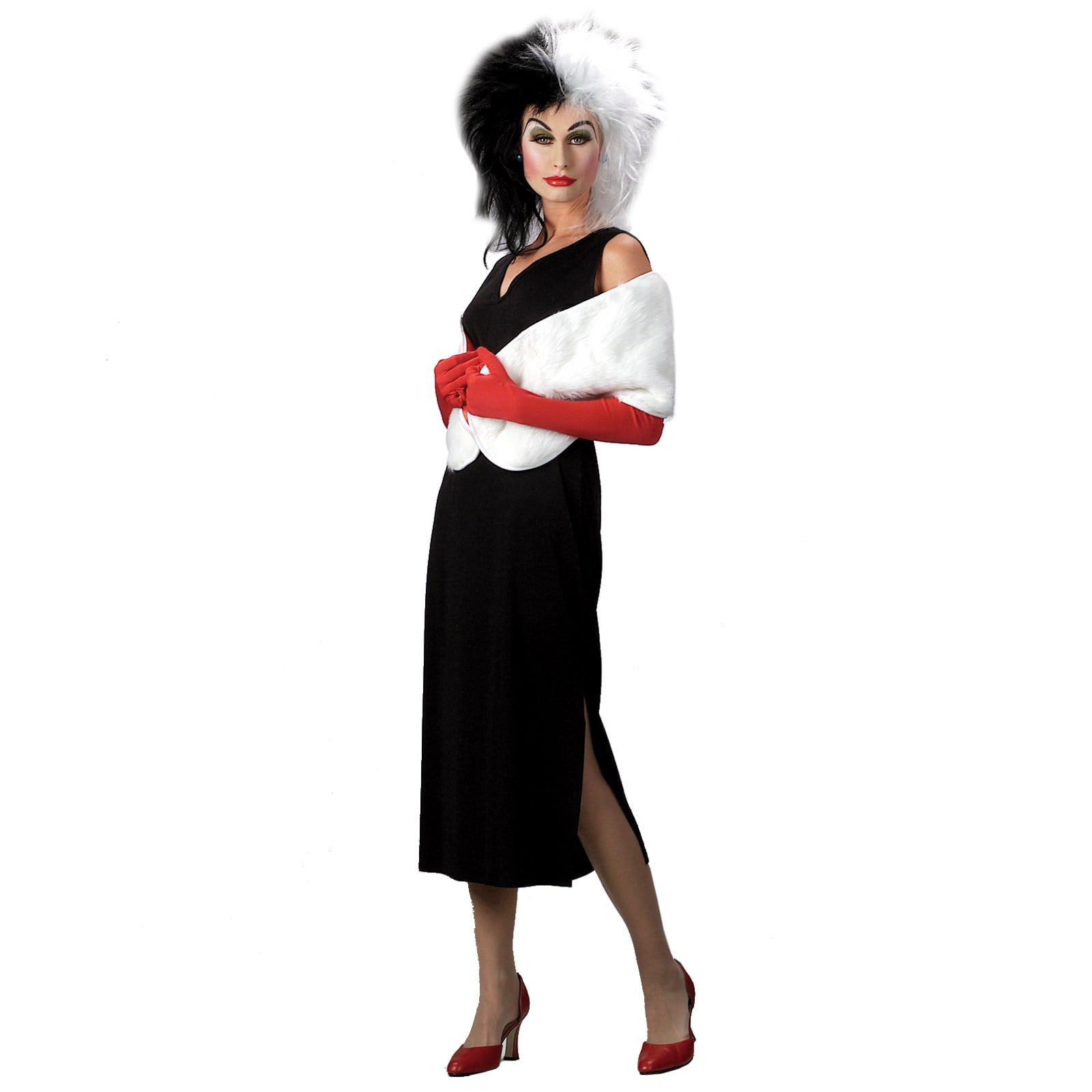 Cruella de Vil Cruella Live Action Red Dress Classic Adult Costume, Small  (4-6)