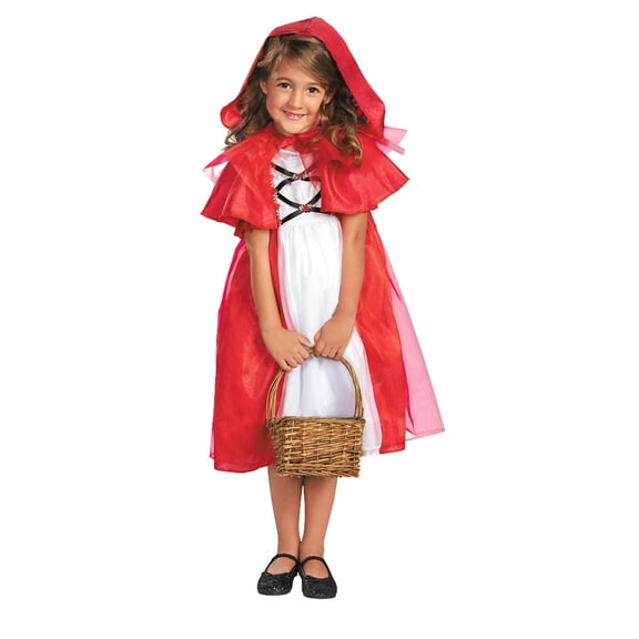 Disguise Girls Little Red Riding Hood Dress & Cape Halloween Costume L (10-12)