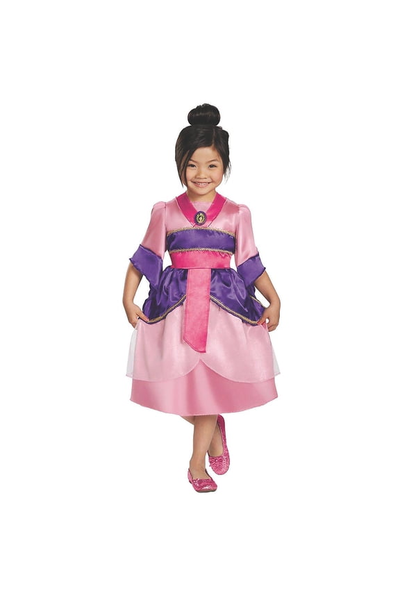 Girls' Mulan Sparkle Classic Costume - Size 4-6x