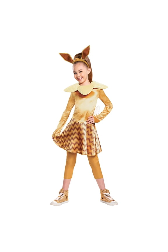 Girls' Pokemon Eevee Deluxe Costume - Size 10-12