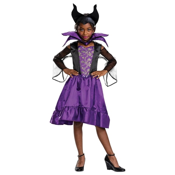 Disguise Girls' Sleeping Beauty Maleficent Classic Costume - 7-8