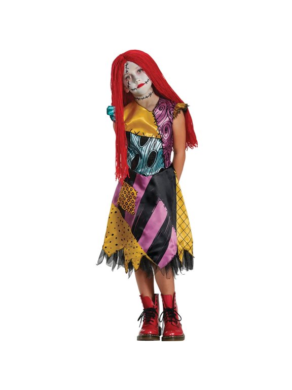 Girls' The Nightmare Before Christmas Deluxe Sally Dress Costume - Size 10-12