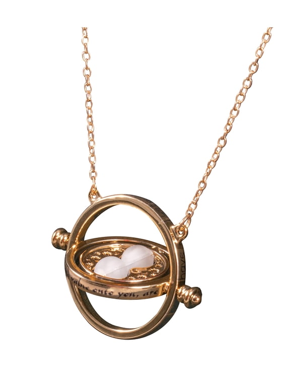 Harry Potter Hermione Granger Time Turner Necklace, Replica Hour Glass Pendant, Costume Jewelry Gold