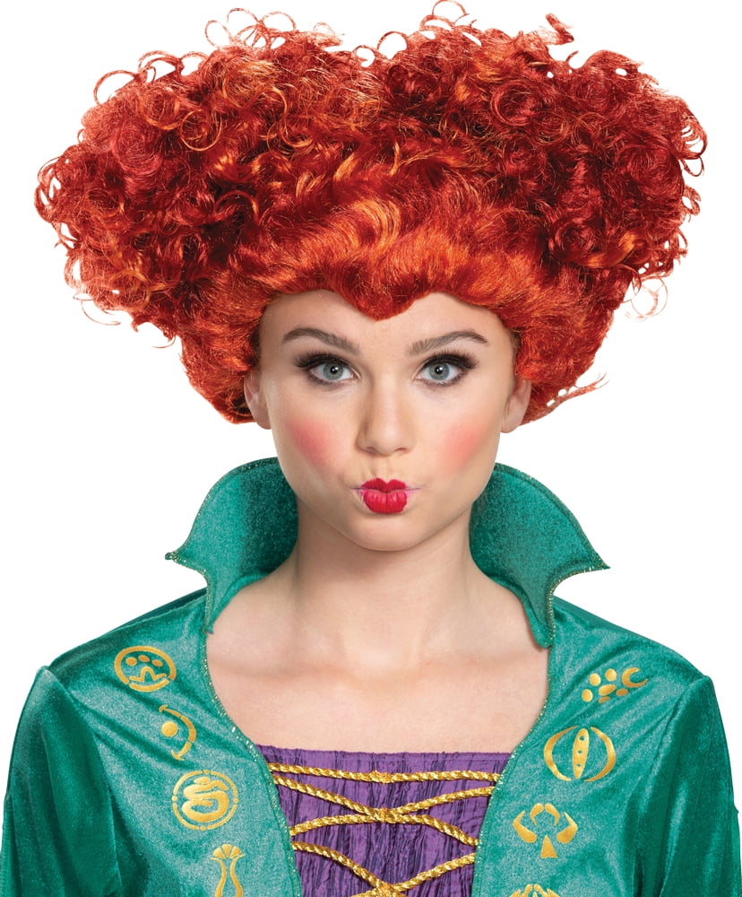 Red curly wig costume sales