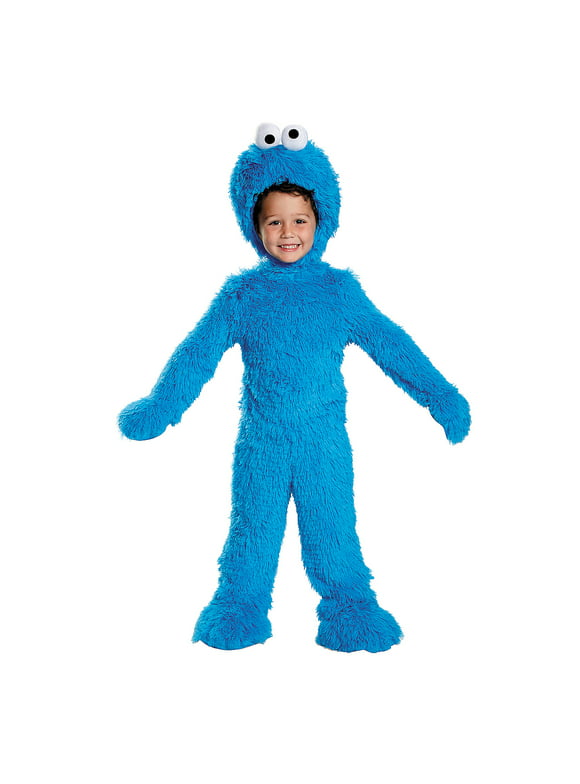 Disguise Infant Boys' Extra Deluxe Plush Cookie Monster Jumpsuit Costume - Size 6-12 Months