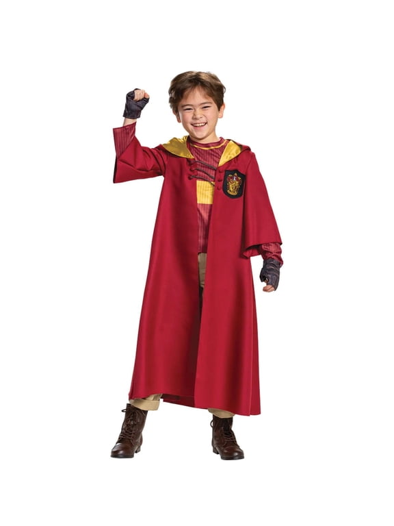 Kids' Deluxe Harry Potter Gryffindor Quidditch Team Costume - Size 7-8