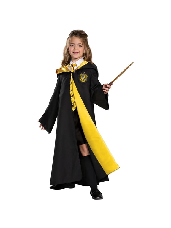 Kids' Deluxe Harry Potter Hufflepuff Robe Costume - Size 4-6