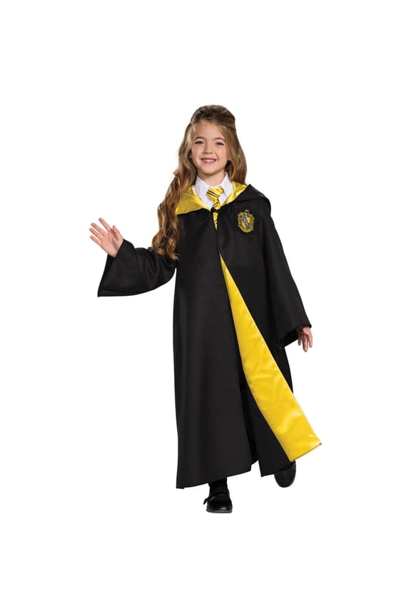 Kids' Deluxe Harry Potter Hufflepuff Robe Costume - Size 7-8
