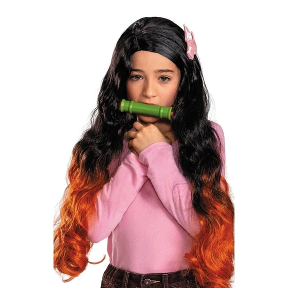 Demon Slayer: Kimetsu no Yaiba Kids' Nezuko Kamado Halloween Costume Accessories - Black - One Size Fits Most