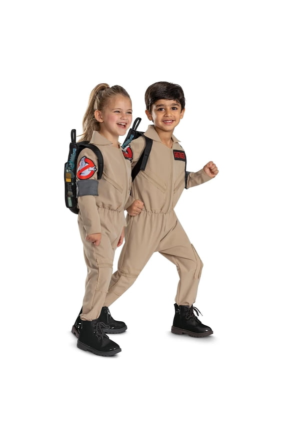 Kids' Ghostbusters: Frozen Empire Flight Suit Deluxe Costume - Size 4-6 - Beige