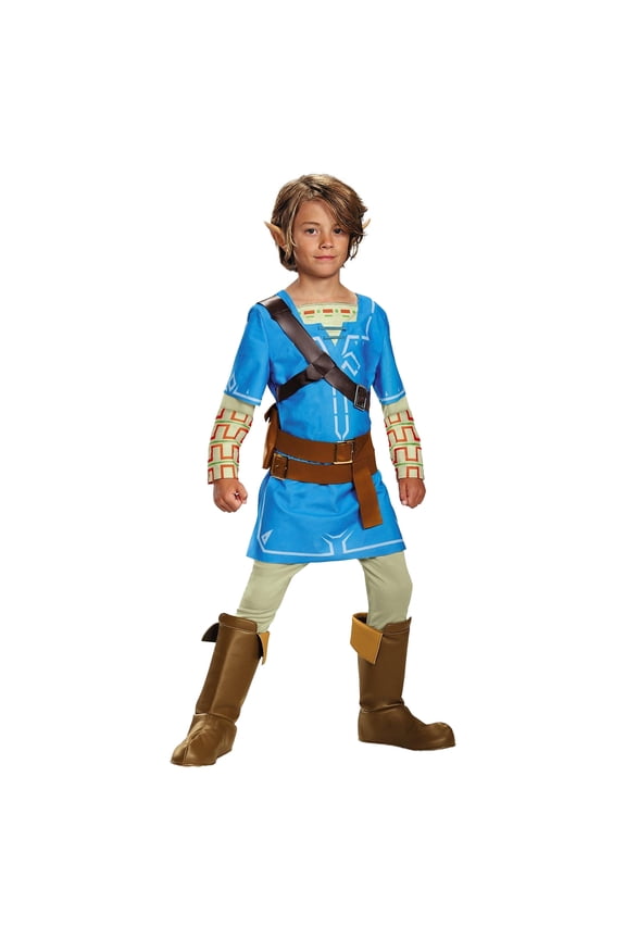 Link Breath Of The Wild Boys Deluxe Costume, Blue(14-16)