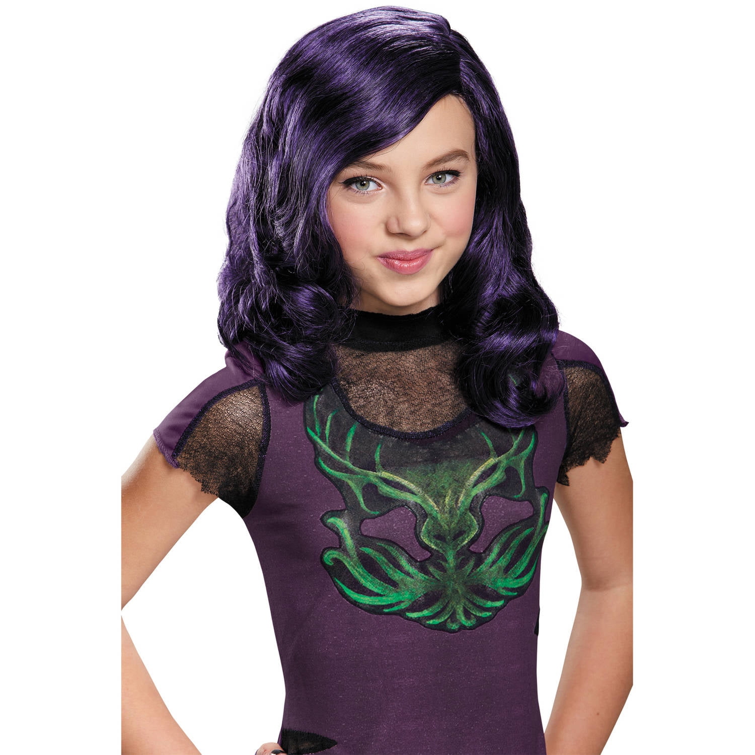 Disguise Mal Descendants Purple Halloween Costume Wig for Child