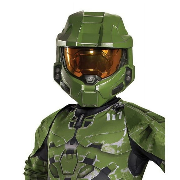Disguise Master Chief Infinite Half Halo Green Synthetic Halloween Costume Mask