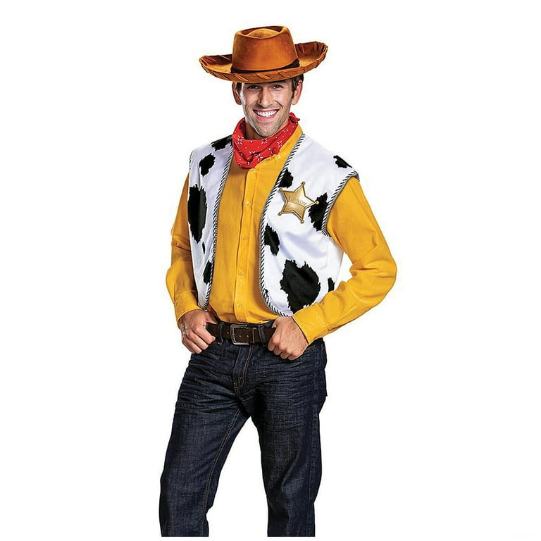 Disguise Men s Deluxe Toy Story 4 Woody Costume Kit Adult Vest Halloween Character One Size Fits Most Walmart