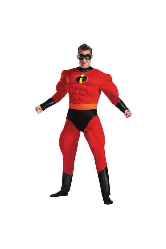 Disguise Mens Mr. Incredible Deluxe Muscle Costume - Size Large/X Large