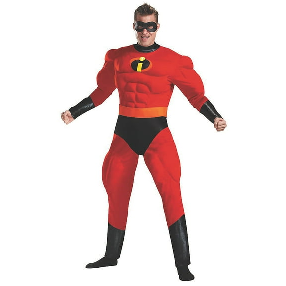 Disguise Mens Mr. Incredible Deluxe Muscle Costume - Size Large/X Large