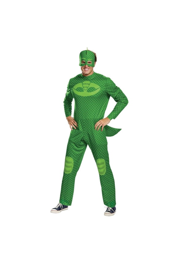 Men's Classic PJ Masks Gekko Superhero Suit Costume X-Large 42-46