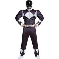 Disguise Mens Power Rangers Classic Black Ranger Muscle Costume - Size Large/X Large