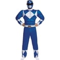 thumbnail image 1 of Disguise Mens Power Rangers Classic Blue Ranger Muscle Costume - Size Large/X Large, 1 of 3
