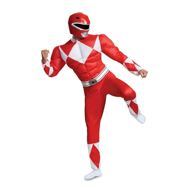 Disguise Mens Power Rangers Classic Red Ranger Muscle Costume - Size  Large/X Large