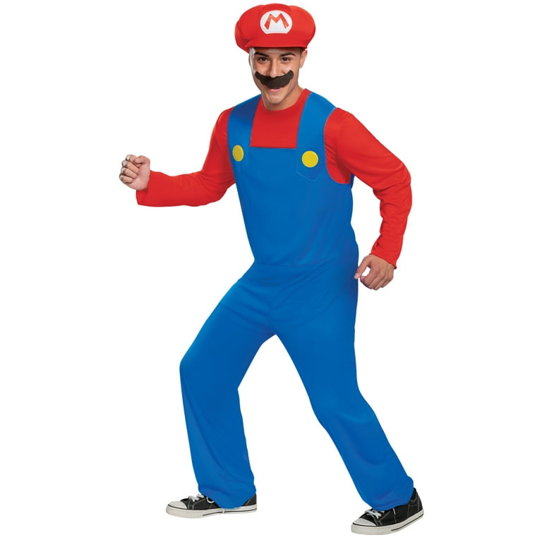 Disguise Mens Super Mario Bros. Classic Mario Costume - Size Large/X Large