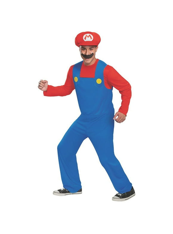 Disguise Mens Super Mario Bros. Classic Mario Costume - Size Large/X Large