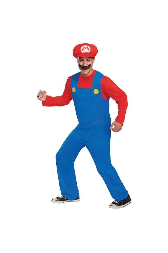 Mens Super Mario Bros. Classic Mario Costume - Size Medium