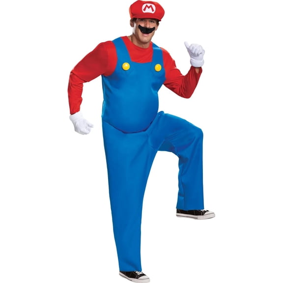 Disguise Mens Super Mario Bros. Deluxe Mario Costume - Size Large/X Large