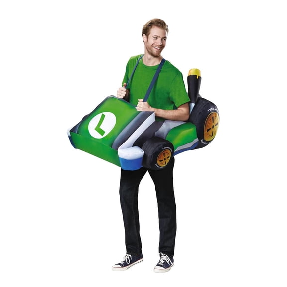 Disguise Mens Super Mario Kart Luigi Inflatable Costume - Size One Size Fits Most