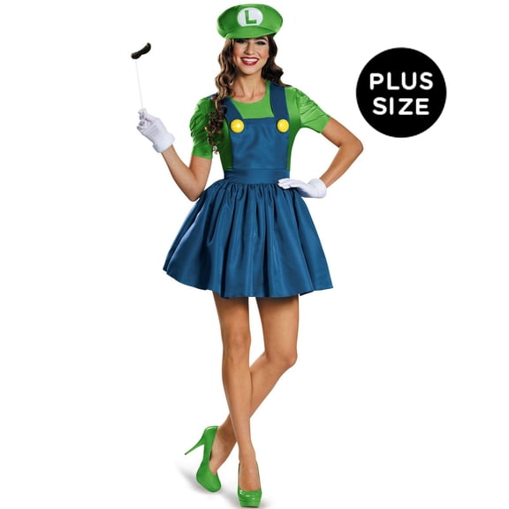 Disguise Nintendo Super Mario Bros Women's Luigi Costume Dress X-Large 18-20 Female