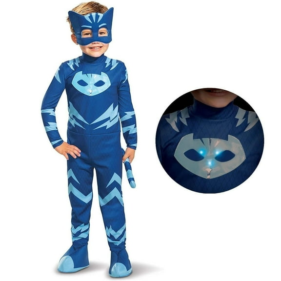 Disguise PJ Masks Catboy Deluxe Light-Up Toddler Costume 2T Jumpsuit Cape Mask