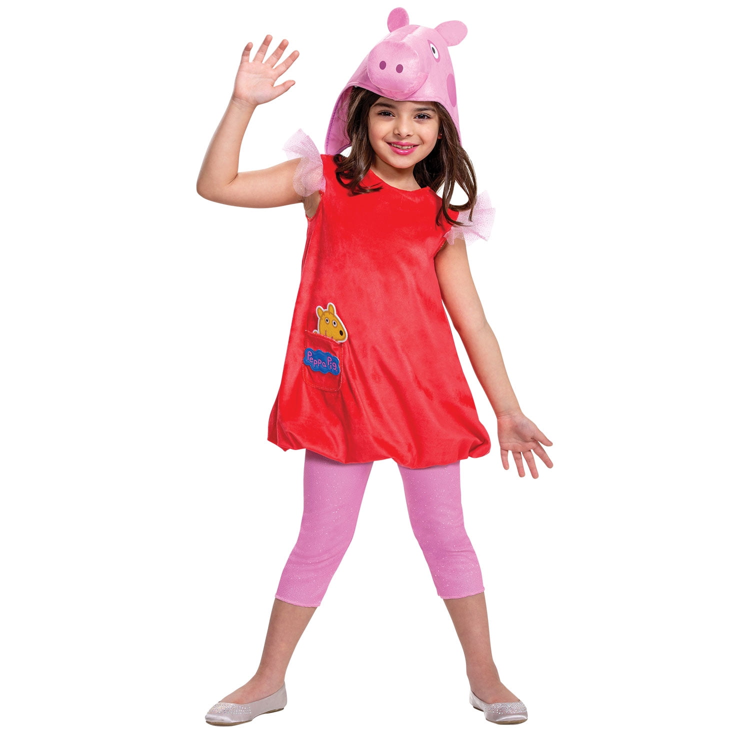 Disguise Peppa Pig Deluxe Girl's Halloween Fancy-Dress Costume for Toddler, 3T-4T