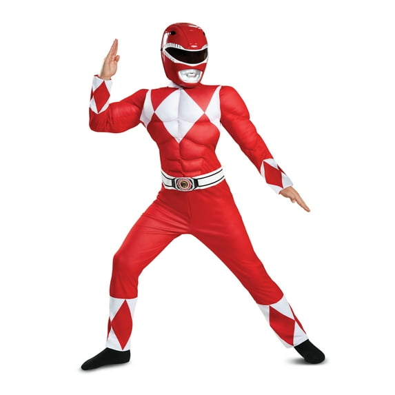 Disguise Power Rangers Mighty Morphin Red Ranger Classic Muscle Child Halloween Costume