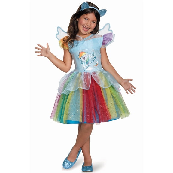 Disguise Rainbow Dash Tutu Deluxe My Little Pony Costume, Small/4-6X Blue S (4-6x)