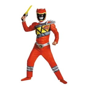 Disguise Red Ranger Classic Muscle Boy\'s Halloween Fancy-Dress Costume for Child, M
