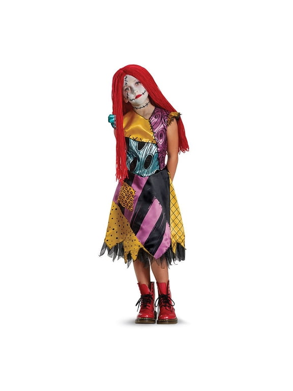 Disguise Sally Deluxe Skellington Halloween Fancy-Dress Costume for Child, Little Girls S (4-6X)