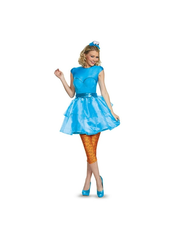 Disguise Sesame Street Cookie Monster Women's Halloween Fancy-Dress Costume for Adult, S