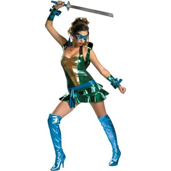 Disguise Teenage Mutant Ninja Turtles Leonardo Sassy Deluxe Women\'s Halloween Fancy-Dress Costume for Adult, L